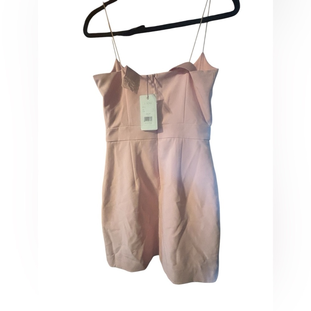 NWT Pink Lichi Thin Strap Front-Slit Mini Dress Ballet Pink Going out Spring - Picture 2 of 10